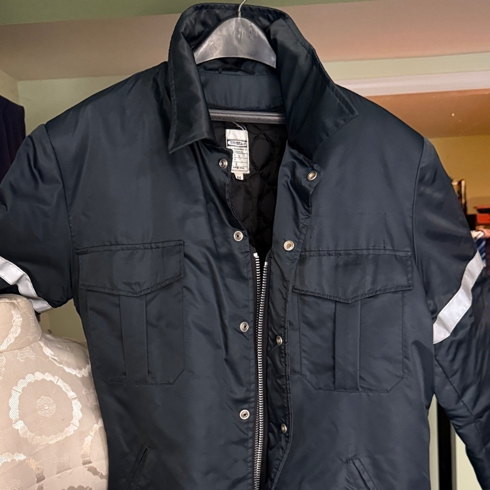 First Responders Men's Dark Blue Jacket with Reflective Stripes, Vintage - Picture 2 of 9